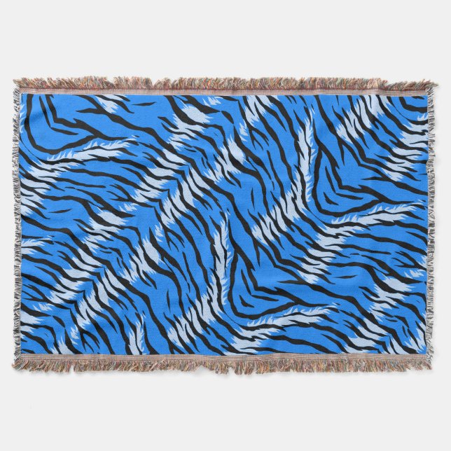 Couverture Blue Tiger Animal Skin Pattern Design  (Devant)