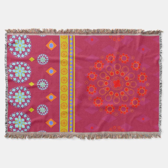 Couverture BOHO1 Mandala - Plaid Déco (Devant)