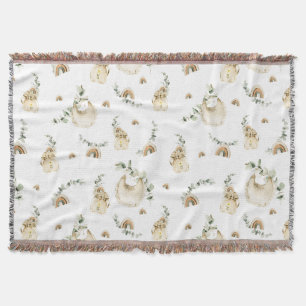 Couverture Boho Baby Bibs Rainbows Botanical Green Motif