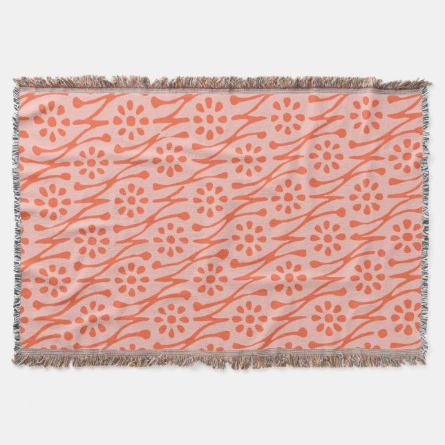 Couverture Boho Botanical Illustration Motif Coral Blush (Devant)