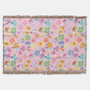Couverture Boho Flowers Motif B01.w LPink BG