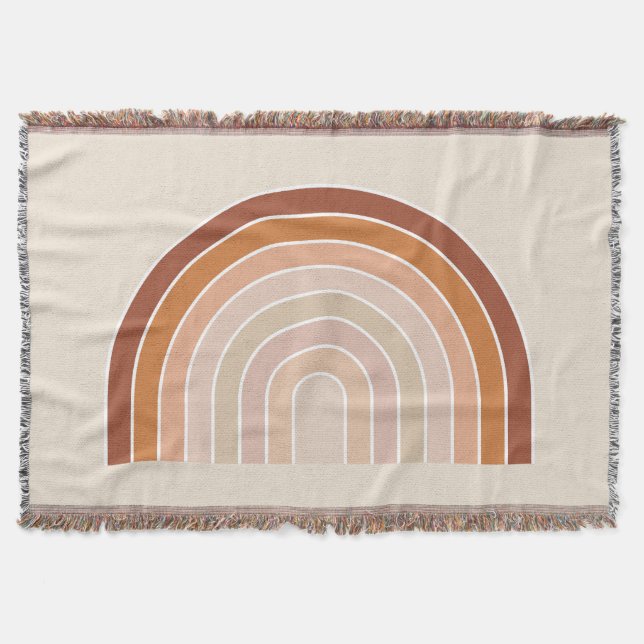Couverture Boho Rainbow Beige Terracotta (Devant)