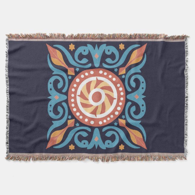 Couverture Boho Tile Lance Blanche (Devant)