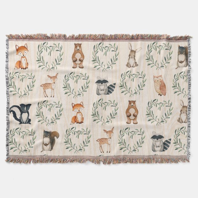 Couverture Bois Bébé Forêt Animal (Devant)