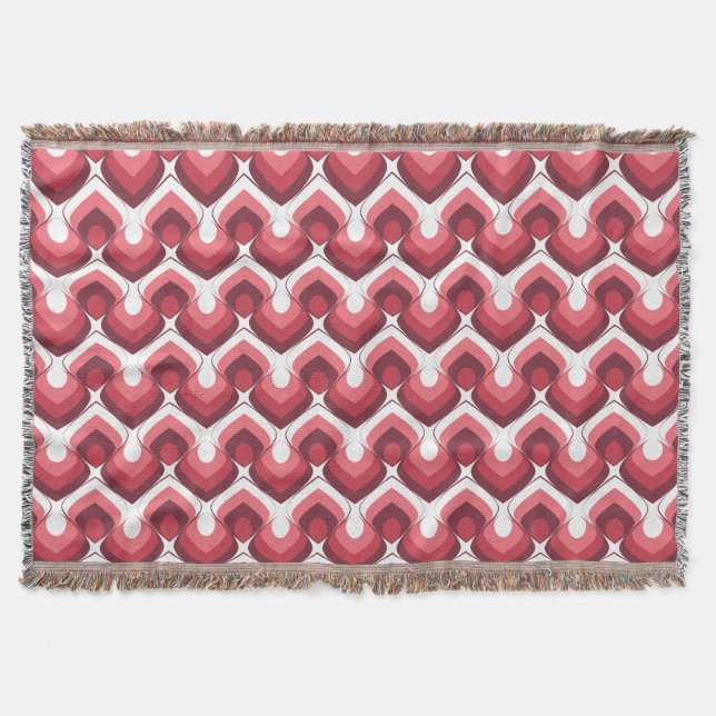 Couverture Bold Retro Modern Motif in Pinks (Devant)
