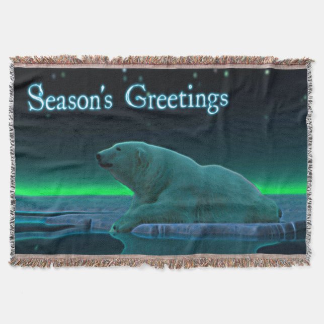 Couverture Bonnes Fêtes - Ours polaire en bordure de glace (Devant)