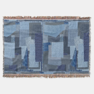 Couverture Boro Boro Blue Jean Patchwork Denim Shibori