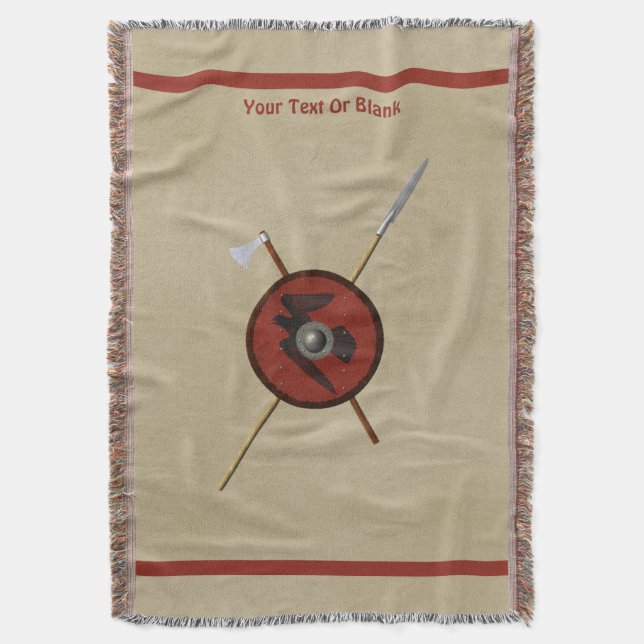 Couverture Bouclier Et Armes De Corbeau Viking (devant Vertical)