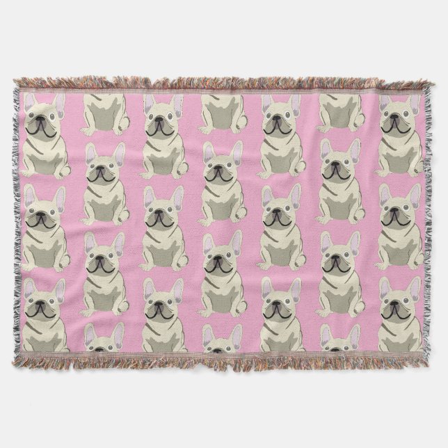 Couverture Bouledogue Français crème (Devant)