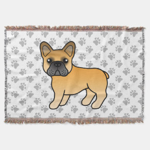 Couverture Bouledogue français fauve mignon chien de dessin a
