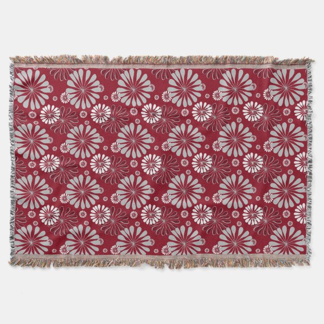 Couverture Bourgogne et floral gris (Devant)