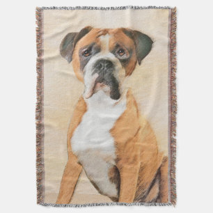 Couverture Boxer Dog Peinture Non Décroché Art animal origina