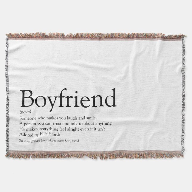 Couverture Boyfriend Définition Cool Amusant noir et blanc (Devant)