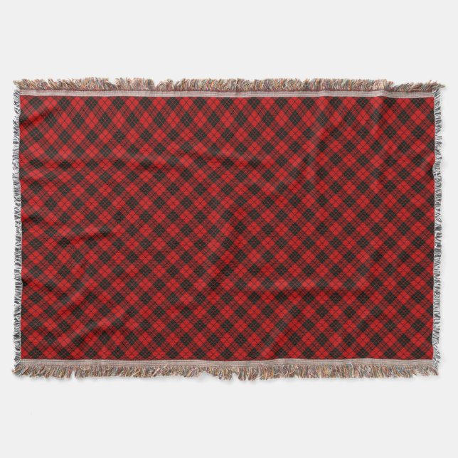 Couverture Brodie tartan rouge noir plaid (Devant)
