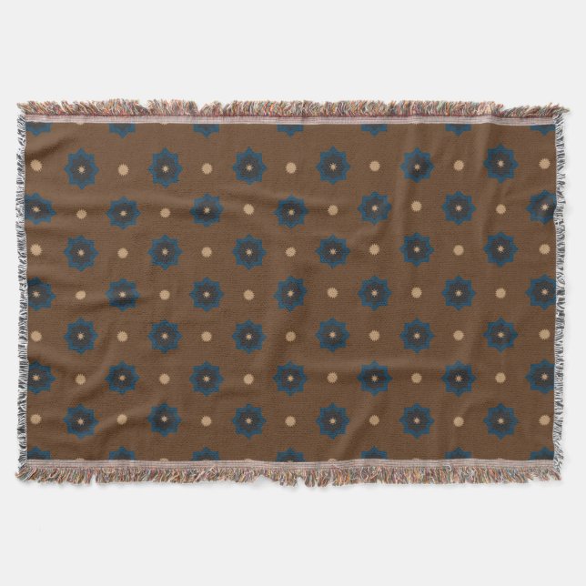 Couverture Brown Blue Rub El Hizb Motif (Devant)