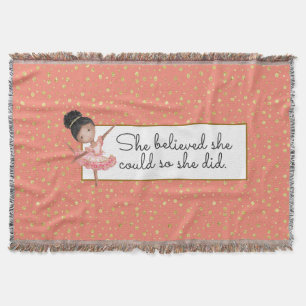 Couverture Brown fille Ballerina avec citation de croire