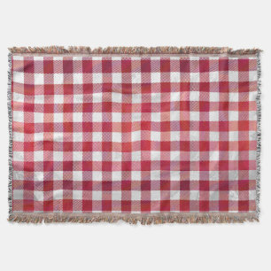 Couverture Buffalo plaid rouge et blanc