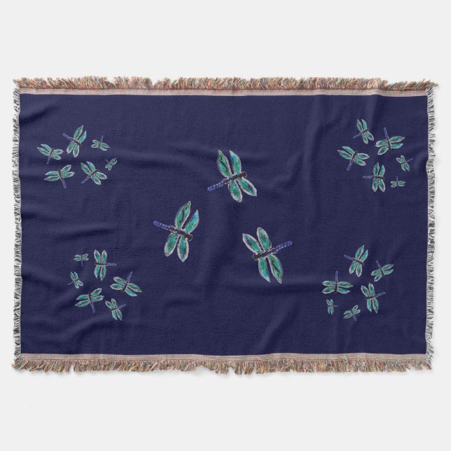 Couverture Bugs Motif Dancing Blue Dragonfly (Devant)
