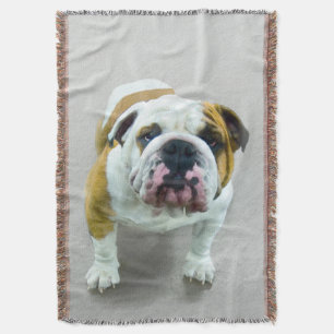 Couverture Bulldog Painting - Joli art original chien