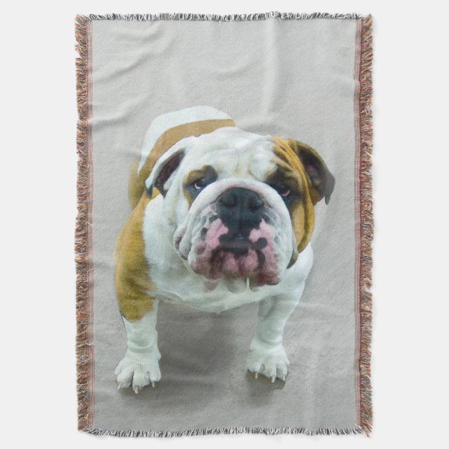 Couverture Bulldog Painting - Joli art original chien (devant Vertical)