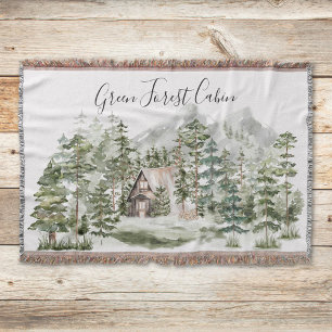 Couverture Cabinet aquarelle dans la forêt de pins verts bois
