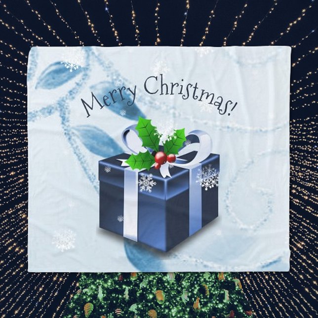 Couverture cadeau de Noël bleu (Blue Christmas Gift Holiday Blanket)