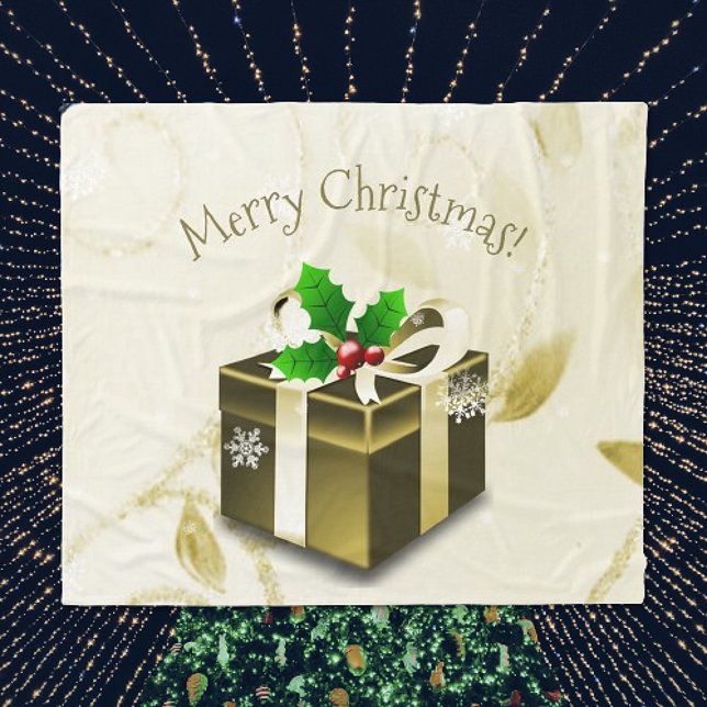 Couverture cadeau de Noël Or (Gold Christmas Gift Holiday Blanket)