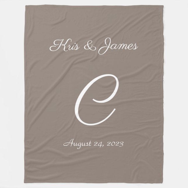 couverture cadeau mariage monogrammed (Devant)