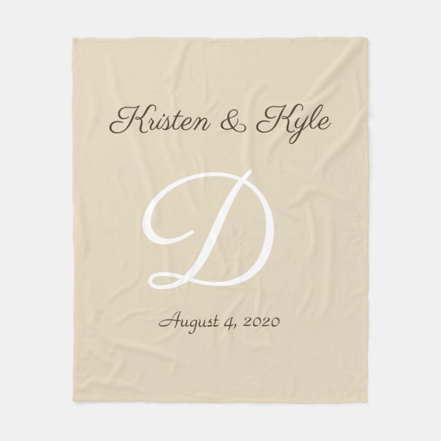 couverture cadeau Mariage monogrammée (Devant)