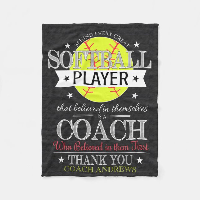 Couverture cadeau Merci entraîneur de softball (Devant)