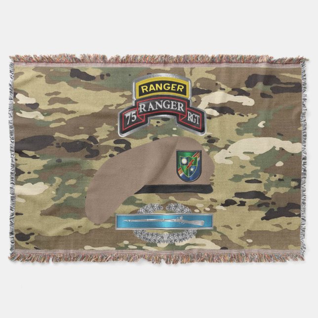 Couverture Camo vétéran de combat du 75e régiment de Rangers (Devant)