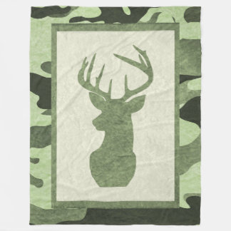 Couverture Camouflage vert avec cerf