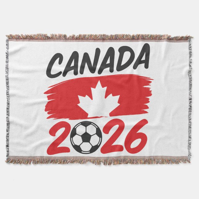 Couverture Canada 2026 Soccer Fan Design with Maple Leaf (Devant)