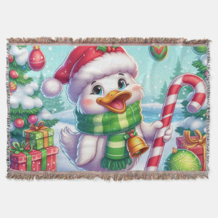Couverture Canard de Noël coloré mignon