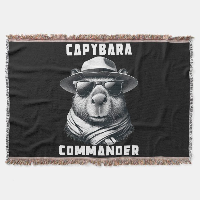 Couverture Capybara avec lunettes de soleil Capy Commander (Devant)