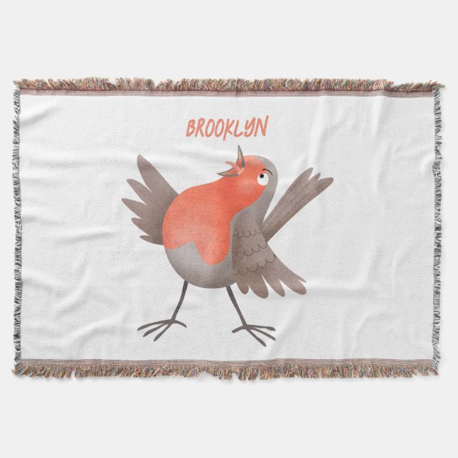 Couverture Caricature d'oiseau rouge chantant mignon (Devant)