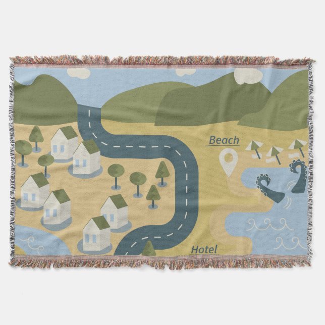 Couverture Caricature élégante paysage carte de voyage (Devant)