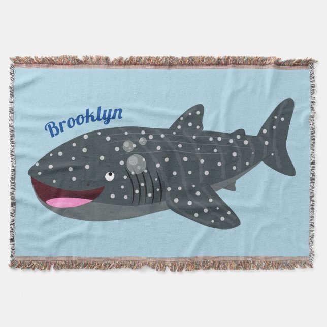 Couverture Caricature joli requin baleine joyeux (Devant)