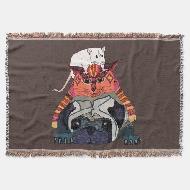 Couverture carlin de chat souris chocolat (Devant)