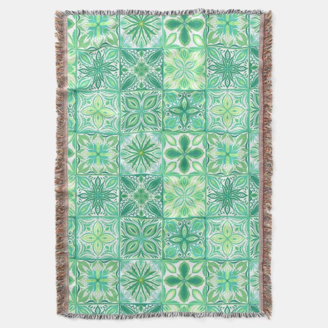 Couverture Carreaux décorés en vert et blanc (devant Vertical)