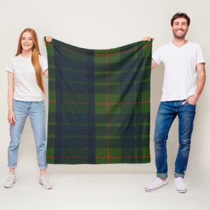 Couverture carrée bleu vert et rouge Tartan