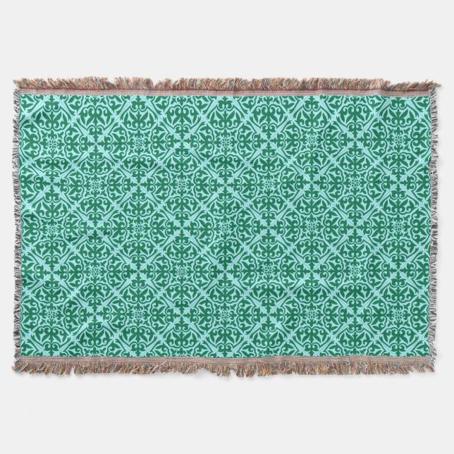 Couverture Carrelage marocain Motif, Aqua et Turquoise (Devant)
