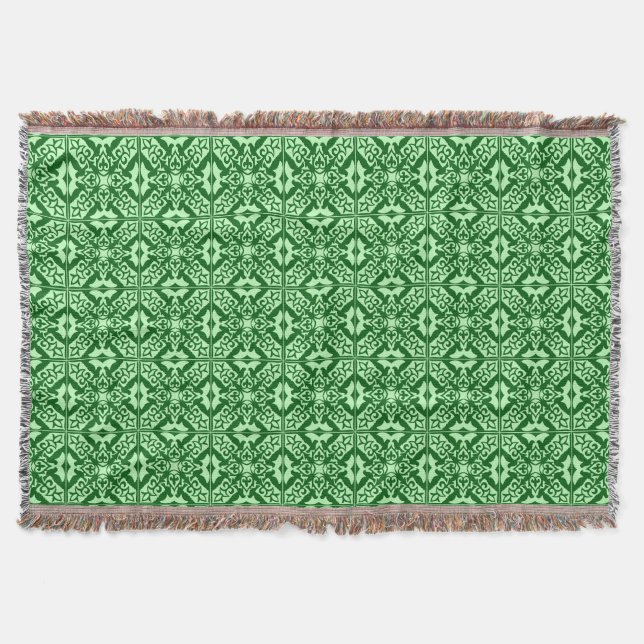 Couverture Carrelage marocain Motif, Vert pin foncé (Devant)