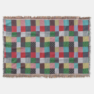 Couverture carrés à motifs colorés de patchwork vintage