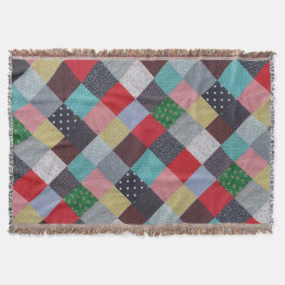 Couverture carrés à motifs de patchwork vintage coloré