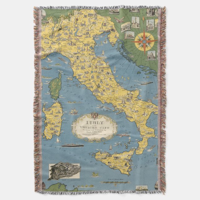 Couverture Carte de l'Italie avec la ville du Vatican (devant Vertical)