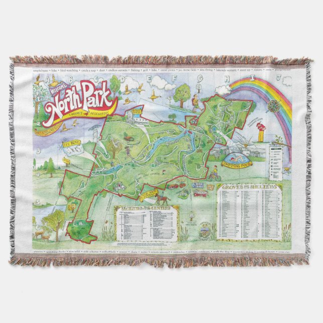 Couverture Carte de North Park Blanket - Pittsburgh, PA (Devant)