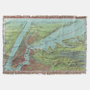 Couverture Carte de vue d'oeil d'oiseaux de New York et de