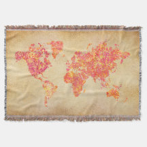 Carte du monde, peinture à l'action