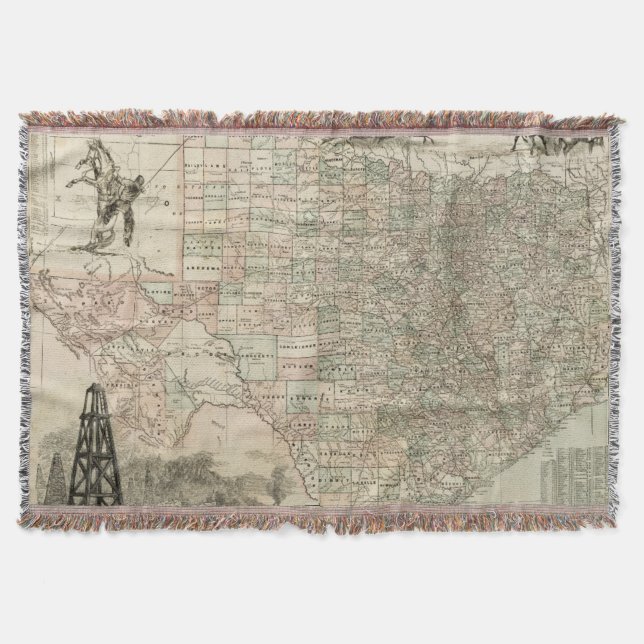 Couverture Carte du Texas aux frontières du comté (Devant)
